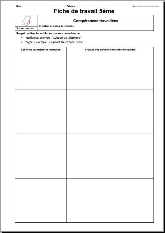 Fiche concurrents